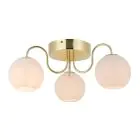 Nordlux Franca Ceiling Light Metal and Glass Brass | 130mm - Suitable for 3x E14