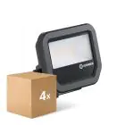 Multipack 4x Ledvance LED Floodlight Aluminium Black 8W 1100lm 100D - 830 Warm White | IP66 - Symmetrical